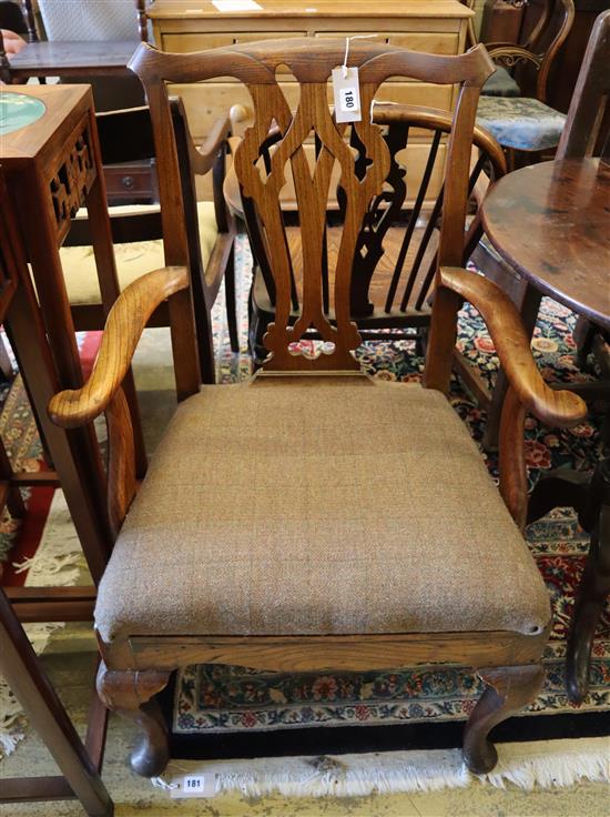An oak and elm elbow chair